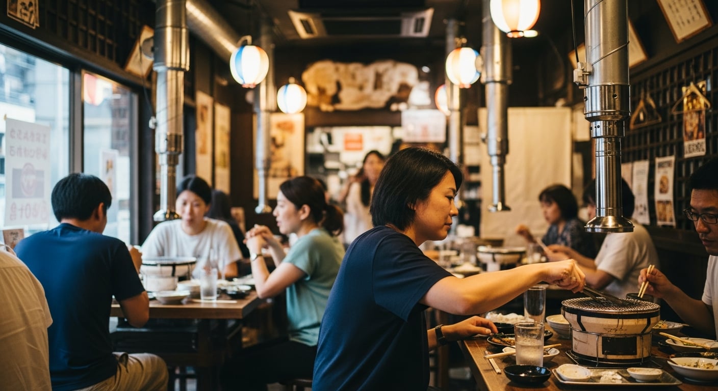 炭火を囲む夜の店内に密着しました | 侍ホルモン 清水駅前店